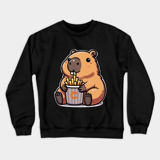 Baby Capy Cute Capybara French Fries Crewneck Sweatshirt